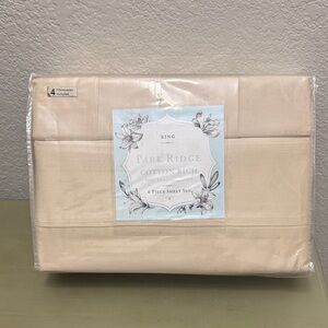 Cotton Rich King Sheet Set - Cream